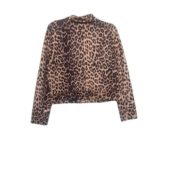 Azi Leopard Print Moto Jacket with Silver Hardware - Picture 16 of 16